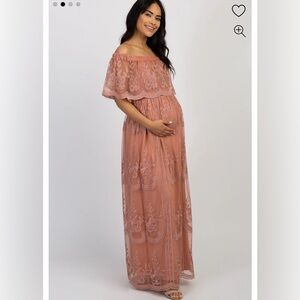 Pinkblush Lace Mesh Overlay Dress